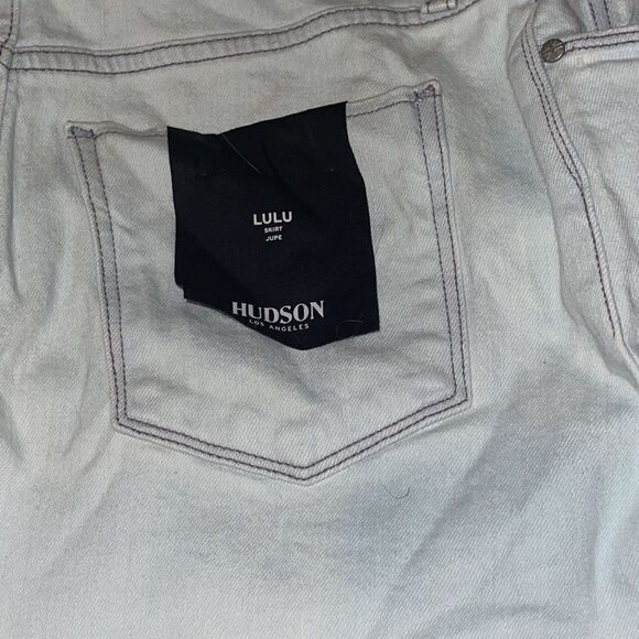 Hudson Jeans Skirt Lulu Pencil Light Blue Wash Frayed Denim Skirt Sz 26 - Picture 10 of 11